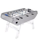 Baby-foot Bonzini B90 gris argent avec pieds transparents – Table de jeu sans monnayeur