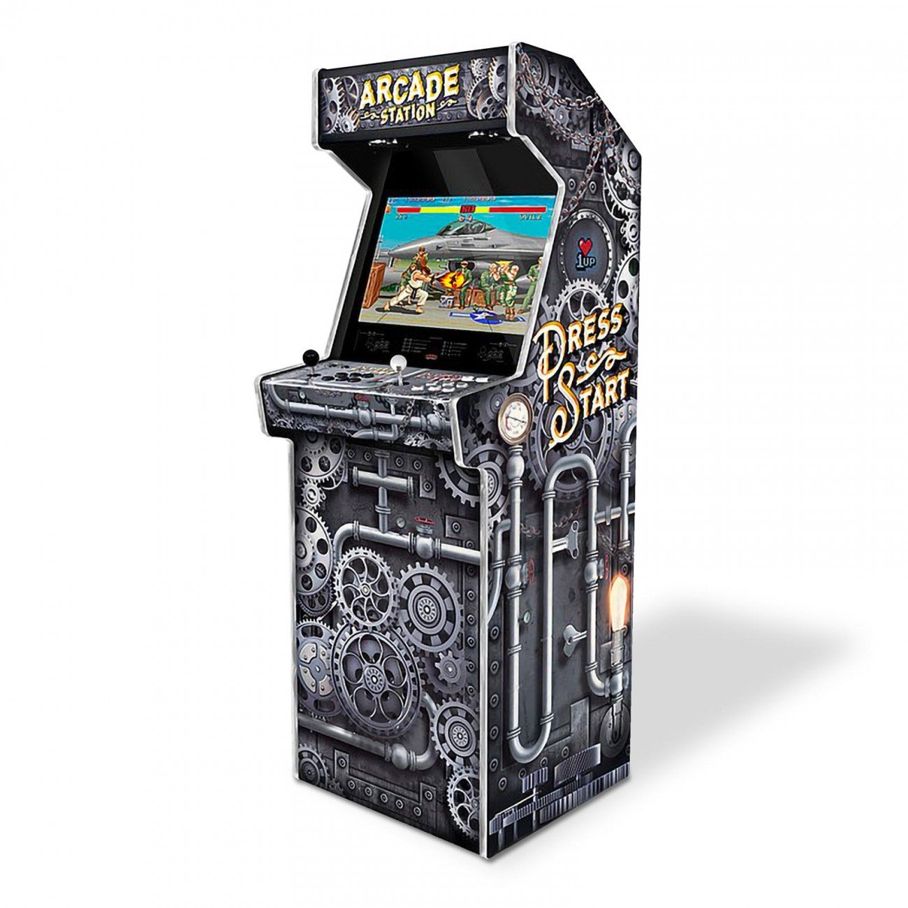 AA Borne d’Arcade Thème Steampunk – 3000 Jeux, Écran HD & Commandes Classiques – Image 1