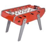 Baby-foot Bonzini B90 rouge et argent – Table de jeu sans monnayeur