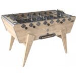 Table de baby‑foot robuste en bois hêtre – Jeu de football de table rétro