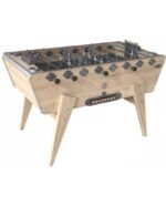 Table de baby‑foot robuste en bois hêtre – Jeu de football de table rétro