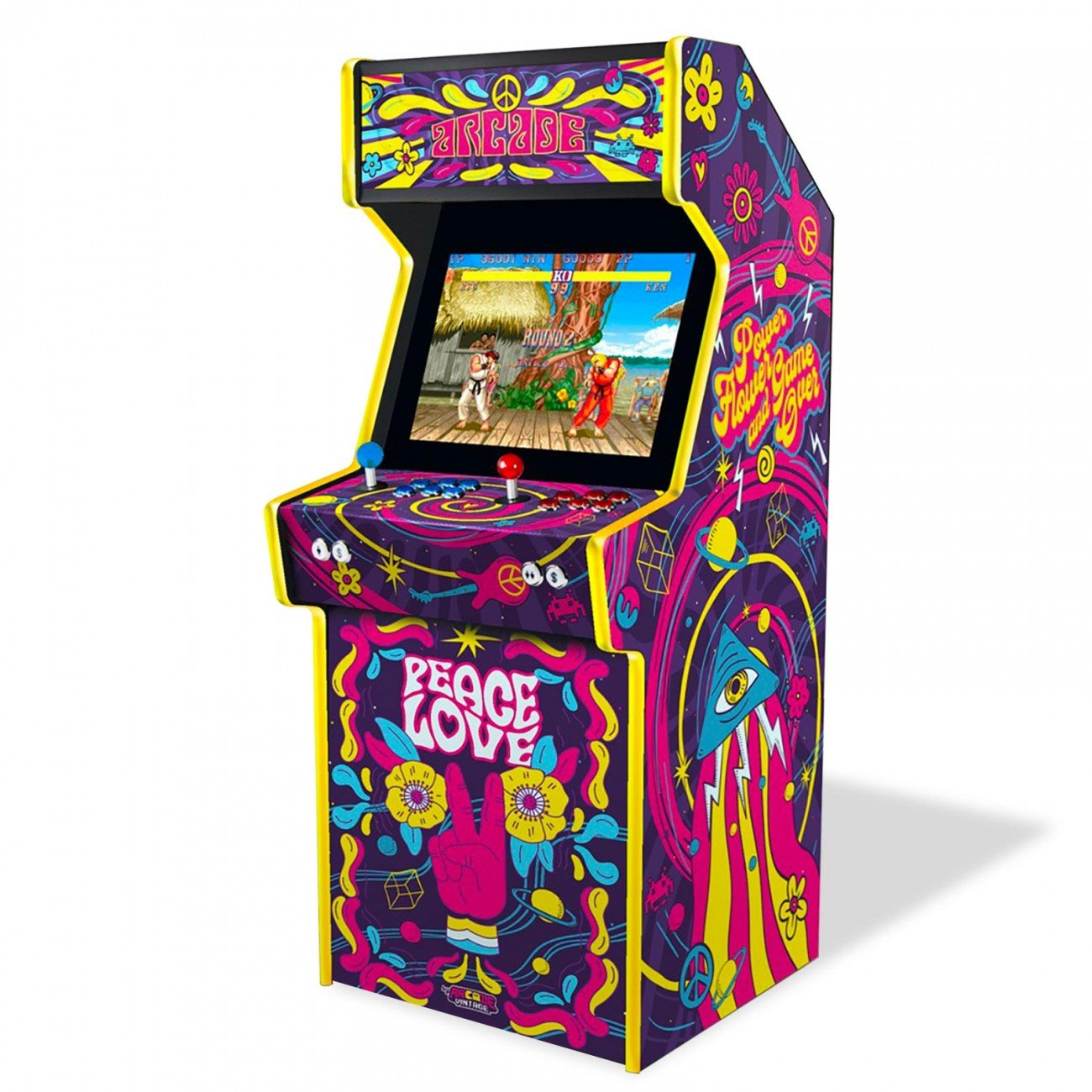 borne-arcade-mini-70s Borne d’arcade mini 70s – Pandora Box DX Saga avec ~3000 jeux, écran 19″, 2 joueurs – Image 1