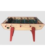 Table de baby‑foot familiale en bois hêtre – barres télescopiques acier chromé, tapis de jeu Gerflex – Image 3