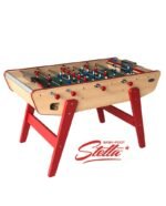 Table de baby‑foot familiale en bois hêtre – barres télescopiques acier chromé, tapis de jeu Gerflex – Image 6