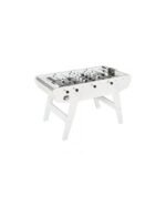 Baby‑foot blanc design intérieur – table de jeu familiale avec barres télescopiques