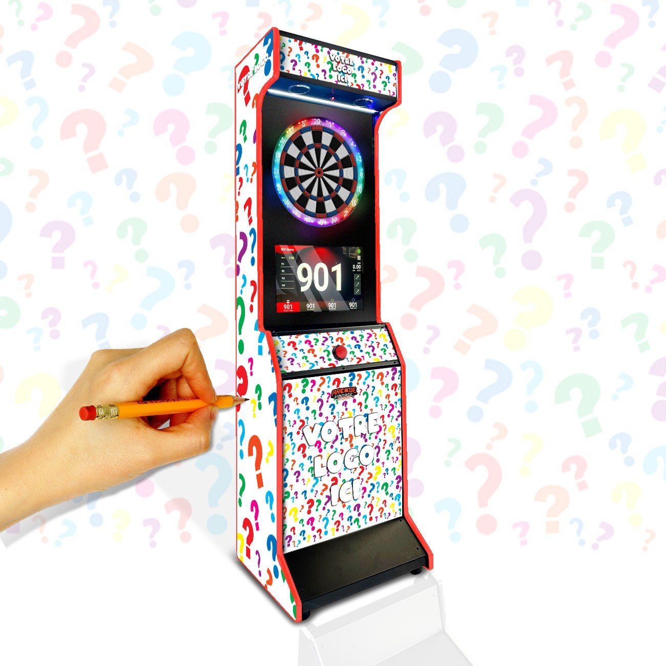 dart-jeux-de-flechettes-personnalisee- Borne de fléchettes électronique avec cible connectée Granboard 3S et écran intégré – Image 1