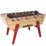 Baby‑foot intérieur finition hêtre – table de jeu robuste avec barres télescopiques
