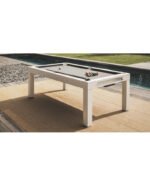 Table de billard convertible 7 ft – style moderne chêne sable avec pieds noirs et surface ardoise – Image 4