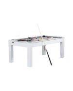 Table Billard Convertible 6 ft – Design Moderne Blanc Boisé Prune avec Plateau Multifonction – Image 11
