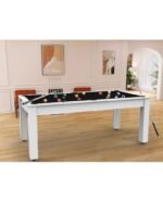 Table Billard Convertible 6 ft – Design Moderne Blanc Boisé Prune avec Plateau Multifonction – Image 7