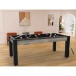 Table Billard Convertible 6 ft – Style Industriel avec Plateau Multifonction