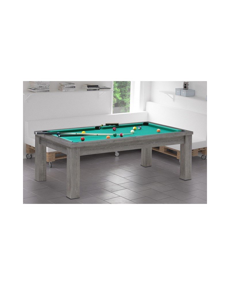 table-billard-convertible-bogota-chene-anthracite Table Billard Convertible 7 ft – Finition Chêne Anthracite avec Plateau Multifonction – Image 1