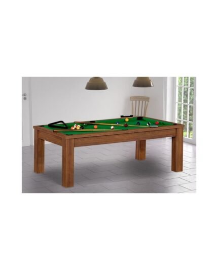 Table Billard Convertible 7 ft – Élégance Teck avec Plateau Multifonction