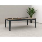 Table de billard convertible 7 ft – chêne bicolore moderne avec pieds anthracite et surface de jeu ardoise