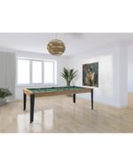 Table de billard convertible 7 ft – design chêne naturel avec pieds anthracite et surface ardoise monobloc