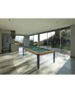 Table de billard convertible 7 ft – design chêne naturel avec pieds anthracite et surface ardoise monobloc – Image 5