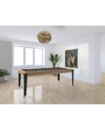 Table de billard convertible 7 ft – design chêne naturel avec pieds anthracite et surface ardoise monobloc – Image 4