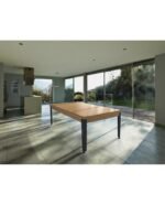 Table de billard convertible 7 ft – design chêne naturel avec pieds anthracite et surface ardoise monobloc – Image 2