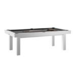 Table Billard Convertible 7 ft – Finition Blanche Moderne avec Plateau Multifonction