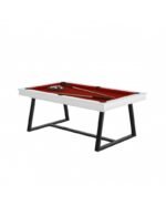 Table de billard convertible blanc 7 ft – Surface ardoise 19 mm, transformable en table à manger – Image 3