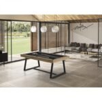 Table de billard convertible 7 ft – finition chêne sable, transformable en table à manger