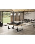 Table de billard convertible 7 ft – finition chêne sable, transformable en table à manger
