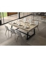 Table de billard convertible 7 ft – Style moderne bois chêne grisé, transformable en table à manger – Image 2