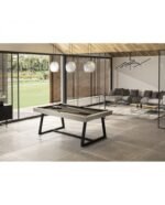 Table de billard convertible 7 ft – Style moderne bois chêne grisé, transformable en table à manger