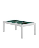 Table Billard Convertible 7 ft – Design Blanc Mat avec Plateau Multifonction – Image 2