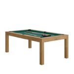 Table de billard convertible 7 ft – finition bois noyer venice avec surface ardoise monobloc