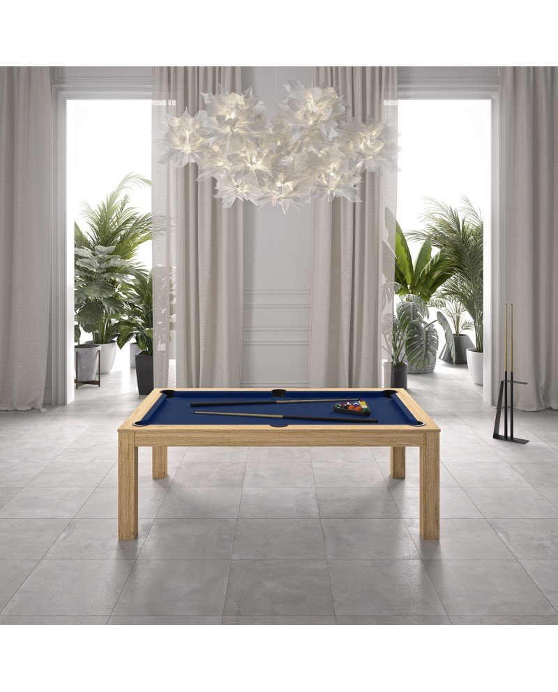 table-billard-convertible-rene-pierre-dolmen-chene Table de billard convertible 7 ft – design chêne clair avec surface ardoise et option table à manger – Image 1
