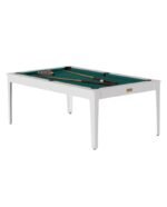 Table de billard convertible 7 ft – design blanc brillant moderne avec pieds blancs, surface ardoise – Image 2