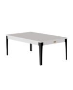 Table de billard convertible 7 ft – design blanc brillant moderne avec pieds noirs et surface ardoise – Image 4