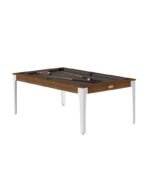 Table de billard convertible 7 ft – Style contemporain bois châtaignier avec pieds blancs et surface en ardoise