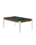 Table de billard convertible 7 ft – Style contemporain bois châtaignier avec pieds blancs et surface en ardoise – Image 3