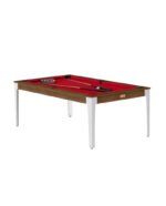 Table de billard convertible 7 ft – Style contemporain bois châtaignier avec pieds blancs et surface en ardoise – Image 2