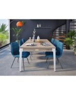 Table de billard convertible 7 ft – design moderne chêne sablé avec pieds blancs et surface en ardoise – Image 6