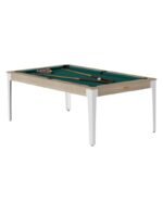 Table de billard convertible 7 ft – design moderne chêne sablé avec pieds blancs et surface en ardoise – Image 5