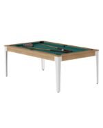 Table de billard convertible 7 ft – Style contemporain bois noyer & pieds blancs, surface ardoise – Image 4