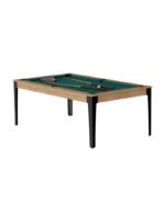 Table de billard convertible 7 ft – design moderne noyer avec pieds noirs et surface ardoise – Image 4