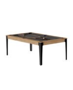 Table de billard convertible 7 ft – design moderne noyer avec pieds noirs et surface ardoise – Image 2