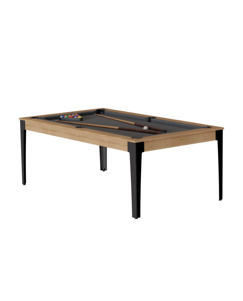 table-billard-convertible-rene-pierre-elan-noyer-venice-pieds-noirs Table de billard convertible 7 ft – design moderne noyer avec pieds noirs et surface ardoise – Image 1