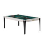 Table de billard convertible 7 ft – style moderne Oslo chêne grisé avec pieds noirs et surface ardoise