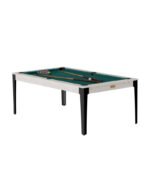 Table de billard convertible 7 ft – style moderne Oslo chêne grisé avec pieds noirs et surface ardoise