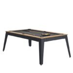 Table de billard convertible 7 ft – Style moderne métallisé et bois noyer, transformable en table à manger