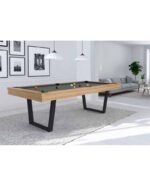 Table de billard convertible 7 ft – design moderne chêne & pieds métalliques avec option table à manger