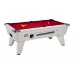 Table de billard blanc 7 ft à monnayeur – billard de café avec accessoires inclus
