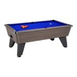 Table de billard de café 7 ft – Finition chêne gris, surface ardoise et descente centralisée des billes