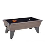 Table de billard de café 7 ft – Finition chêne gris, surface ardoise et descente centralisée des billes – Image 7