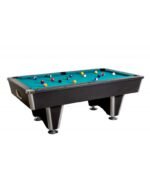 Table de billard américain 7 ft – finition noir avec tapis vert et descente centralisée des billes
